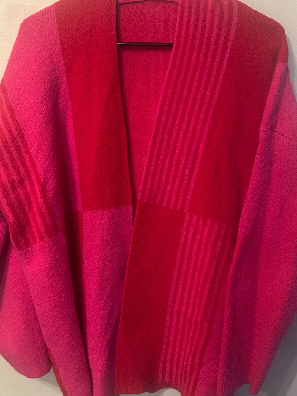 Pink and Red Pink Open-Front Women's Cardigan Sweater